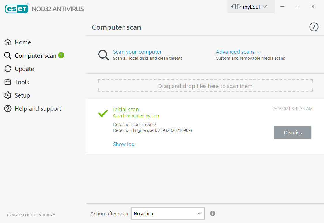 ESET NOD32 Antivirus Computer scan